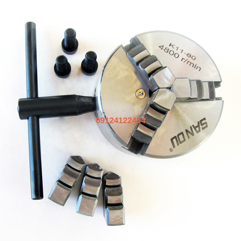 K11 3 Griffe Mandrino autocentrante Mandrino del Tornio 80mm Manuale Parti Tornio FAI DA TE In